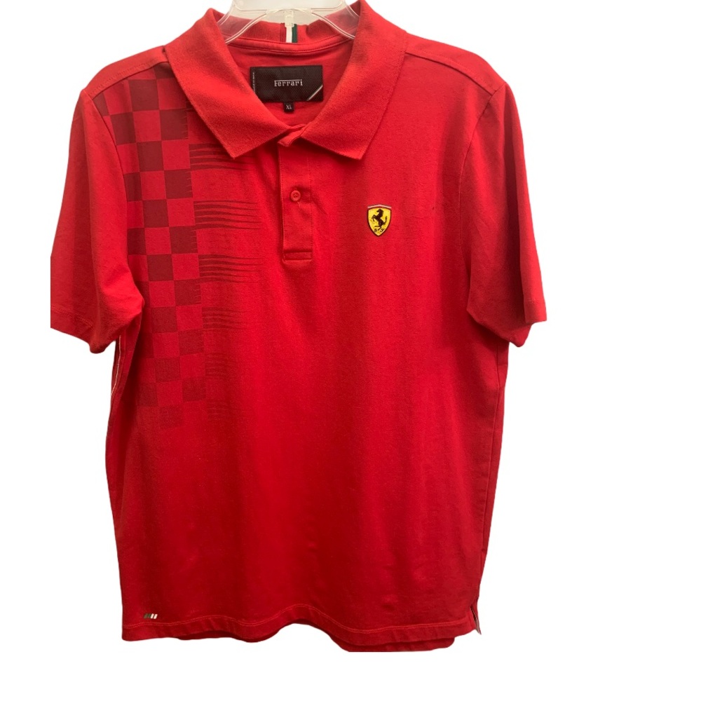 FERRARI Vintage Short Sleeve Polo Shirt